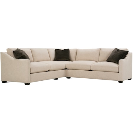 Transitional Sectional Sofa with Loose Back Pillows