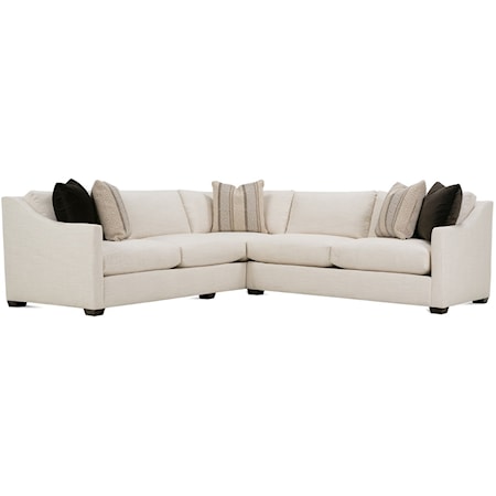 Transitional Sectional Sofa with Loose Back Pillows