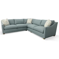 2 Pc L-Shaped Sectional with Track Arms and Wedge Feet