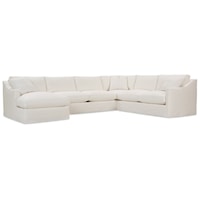 Transitional Sectional Sofa with Loose Back Pillows and Slipcover