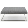 Rowe Percy Cocktail Table Ottoman w/ Chrome Finish
