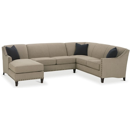 Traditional 3 Piece Sectional with Chaise