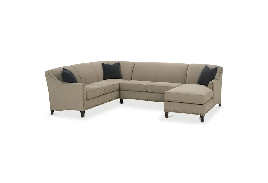 Rockford Traditional 3 Piece Sectional by Rowe at Belfort Furniture