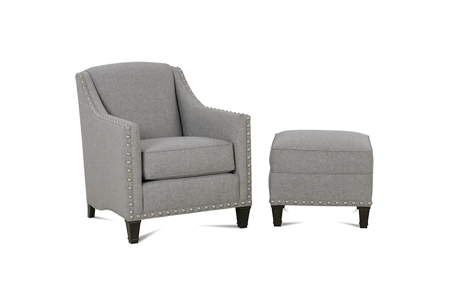 Rockford Traditional Upholstered Chair & Ottoman by Rowe at Belfort Furniture
