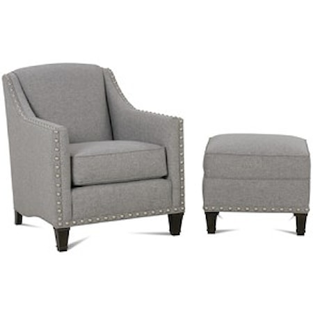 Traditional Upholstered Chair &amp; Ottoman