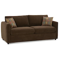 Contemporary Queen Sleeper Sofa with Track Arms