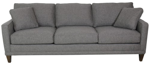 Customizable 3-Cushion Sofa with Track Arms & Wood Legs