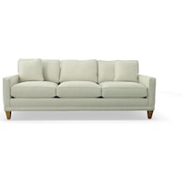 Customizable 3-Cushion Sofa with Track Arms & Wood Legs