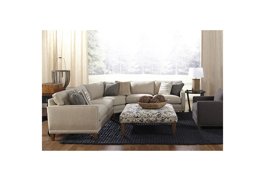 Townsend Three Piece Sectional Sofa by Rowe at Baer's Furniture