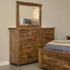 Ruff Sawn Adirondack Dresser and Mirror Set