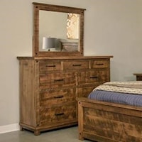 Rustic 9-Drawer Dresser and Mirror Set