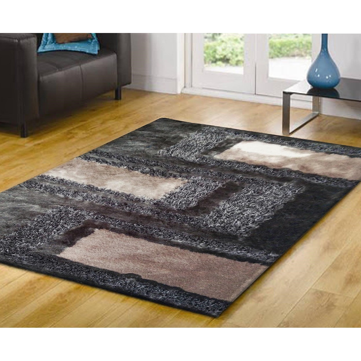 Rug Factory Plus Shaggy Viscose Design SVD Earth Rug