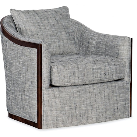 Swivel Chair with Wood Trim