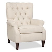 Traditional Hi-Leg Recliner with Rolled Arms and Tufted Back