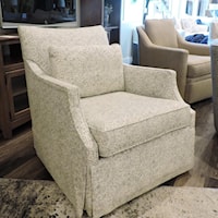 Casual Swivel Glider Chair with English Arms and Waterfall Skirt