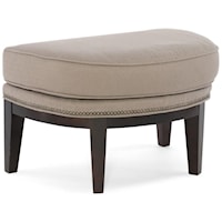 Transitional Ottoman with Nailhead Trim and Tapered Legs