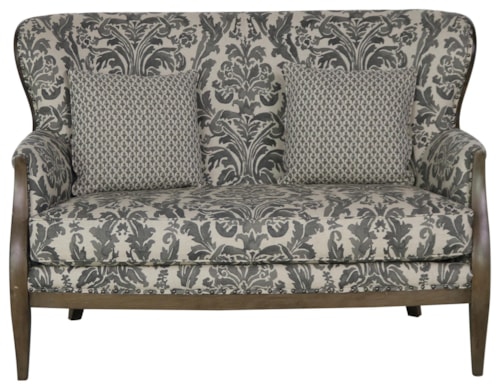 Deconstructed Upholstered Settee with Exposed Wood Frame
