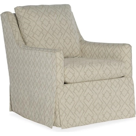 Casual Upholstered Swivel Glider with Track Arms