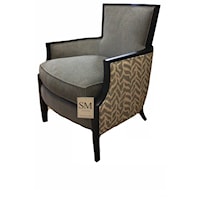 Upholstered Exposed Wood Accent Chair