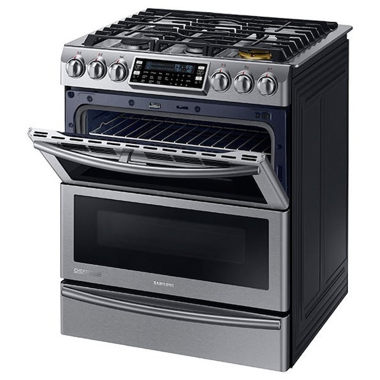 Samsung Appliances Dual Fuel Ranges - Samsung 5.8 cu. ft. Slide-in Dual Fuel Range