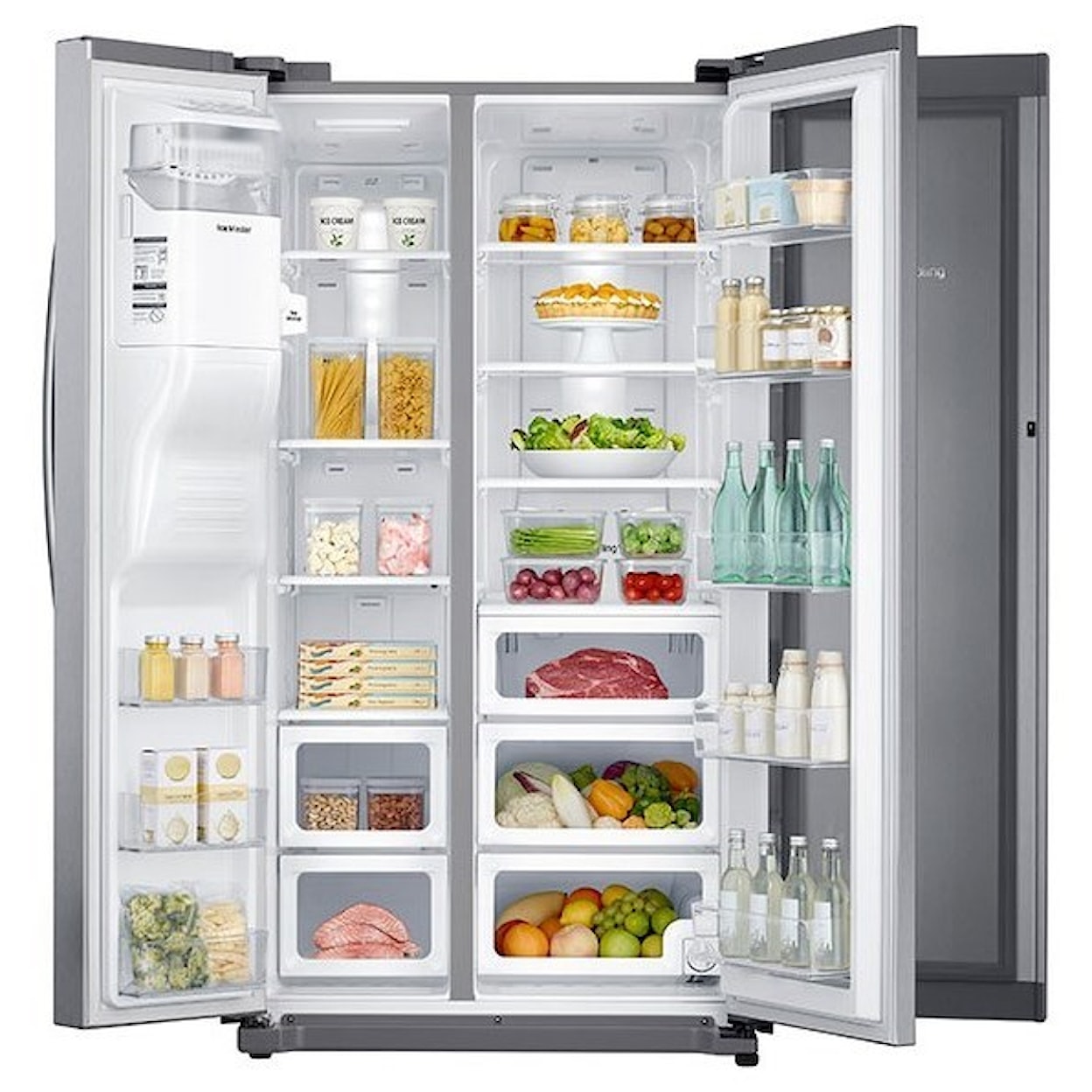 Samsung Appliances Side-By-Side Refrigerators 24.7 cu.ft. Side-x-Side Food ShowCase Fridge