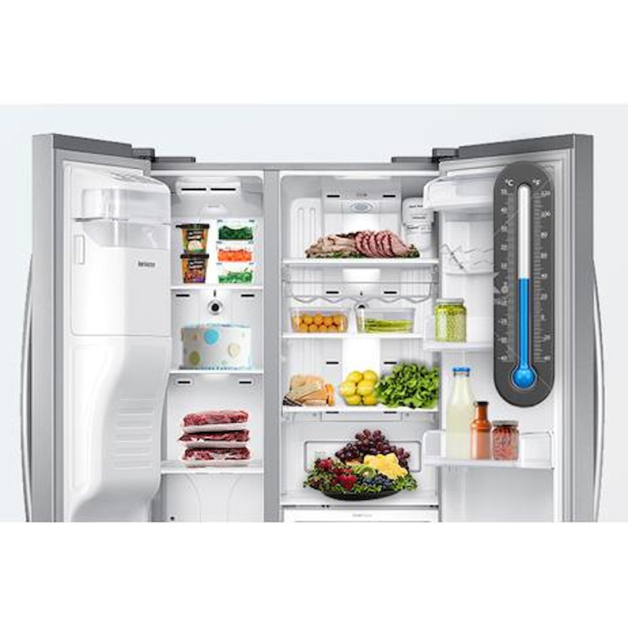 Samsung Appliances Side-By-Side Refrigerators 22cu.ft. Counter Depth Side-by-Side Fridge