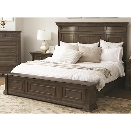 Traditional King Platform Bed with Blanket Chest