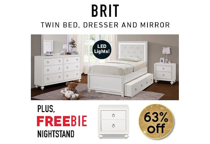 Brit Brit Twin Bed Package with Freebie! by Samuel Lawrence at Morris Home