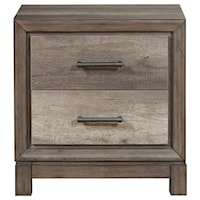 Transitional Nightstand with 2 Drawers and USB Port