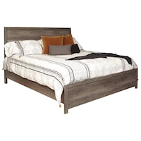 Transitional King Panel Bed with Slatted Headboard