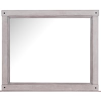 Beveled Mirror with Bolt Head Accents