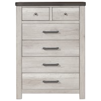 6 Drawer Chest with Two-Tone Finish