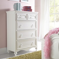 5 Drawer Chest with Decorative Raised Panels