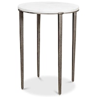 Banswara Marble and Iron Round End Table