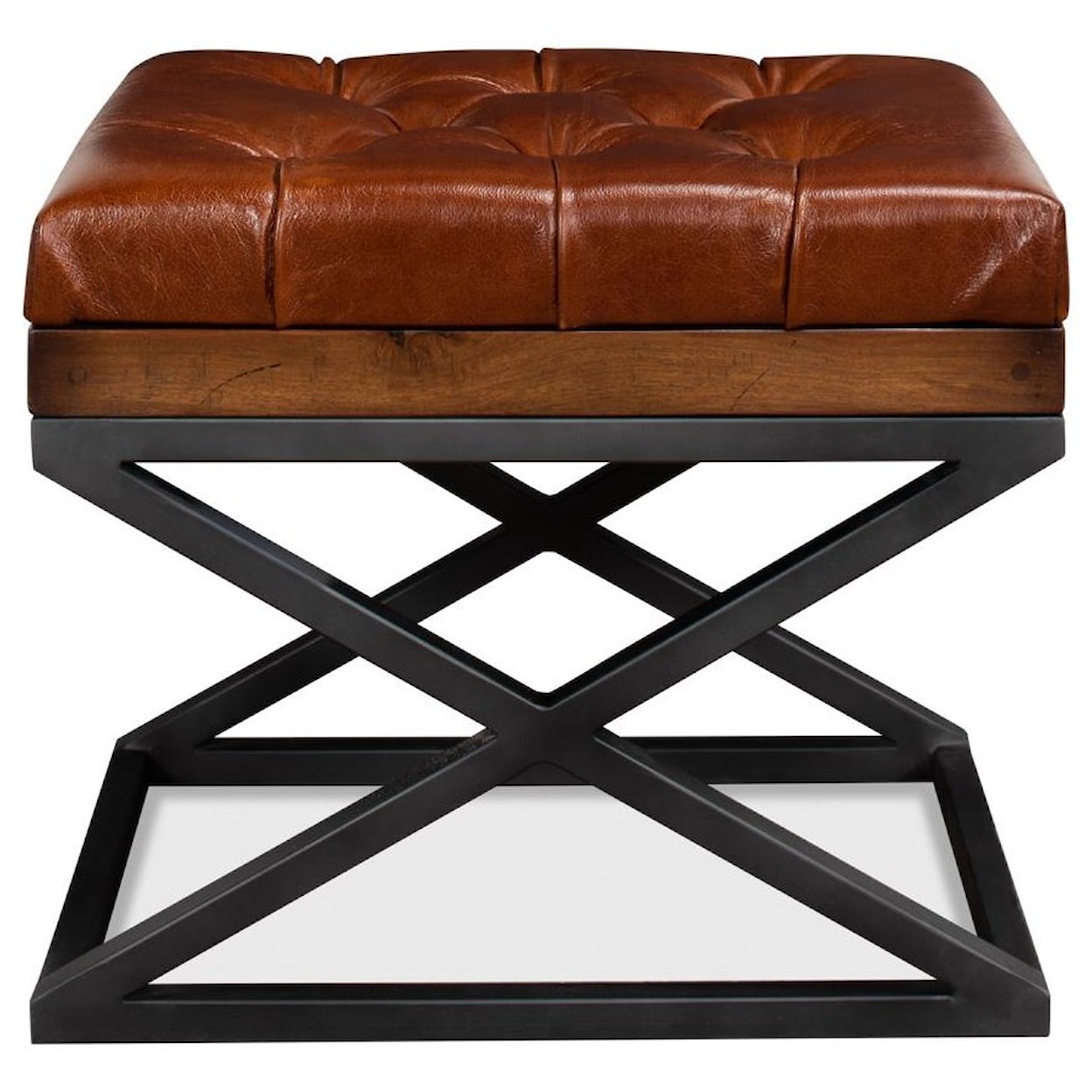 Sarreid Ltd Benches, Stools and Ottomans Leather Cushion Bench