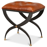 Mathsson Stool with Tufted Leather Top