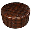 Sarreid Ltd Benches, Stools and Ottomans Leather Tufted Ottoman