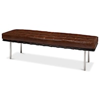 Prince Albert Bench with a Vintage Cigar Tufted Leather Top