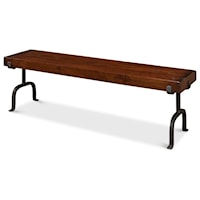 Industrial Blayne Bench in a Chestnut Finish