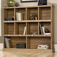 Bookcase with Cubbyhole Storage and Metal Label Holders 