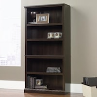 5-Shelf Bookcase with Elegant Slide-On Molding