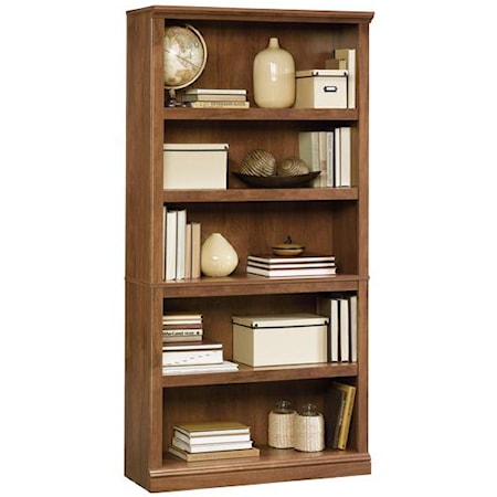 5-Shelf Bookcase with Elegant Slide-On Molding