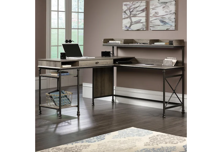 Canal Street L-Shaped Desk by Sauder at Westrich Furniture & Appliances