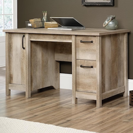 Rustic Finish Computer Desk with CPU Storage