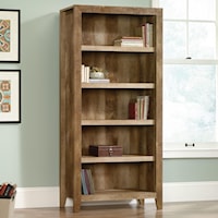 Rustic Finish 5-Shelf Bookcase