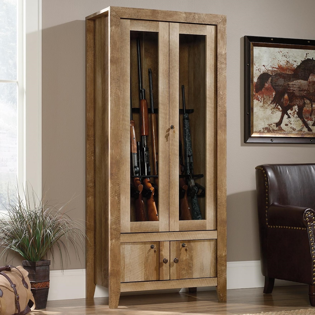 Sauder Dakota Pass Gun Display Cabinet