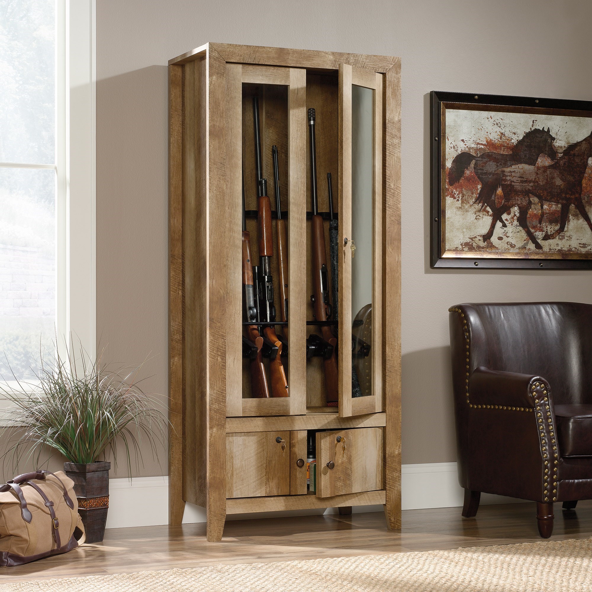 Sauder Dakota Pass Gun Display Cabinet