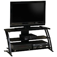 42" Contemporary Panel TV Stand with 2 Shelves