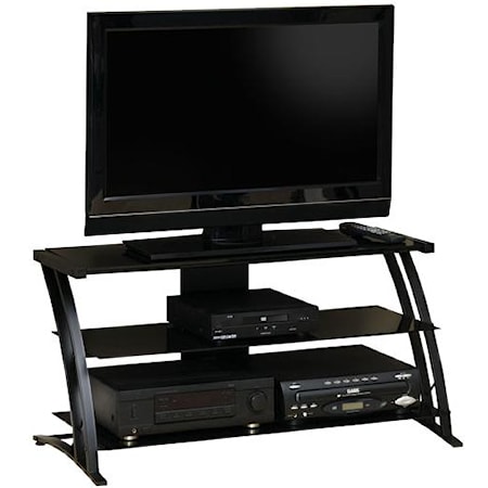 42" Contemporary Panel TV Stand with 2 Shelves