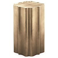 "Gold is Up" Sculpted Tray Top Side Table with Ombre Finish